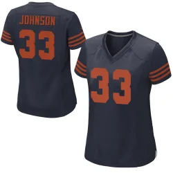 Women's Tysheem Johnson Chicago Bears No.33 Game Alternate Jersey - Navy Blue