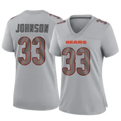 Women's Tysheem Johnson Chicago Bears No.33 Game Atmosphere Fashion Jersey - Gray
