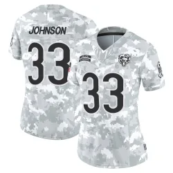 Women's Tysheem Johnson Chicago Bears No.33 Limited 2024 Salute to Service Jersey - Arctic Camo