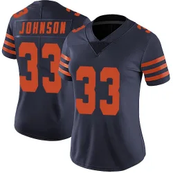 Women's Tysheem Johnson Chicago Bears No.33 Limited Alternate Vapor Untouchable Jersey - Navy Blue