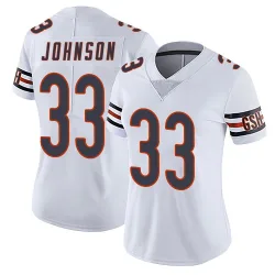 Women's Tysheem Johnson Chicago Bears No.33 Limited Vapor Untouchable Jersey - White