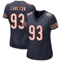 Women's Xavier Carlton Chicago Bears No.93 Game Team Color Jersey - Navy
