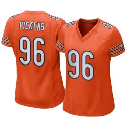 Women's Zacch Pickens Chicago Bears No.96 Game Alternate Jersey - Orange
