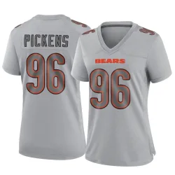 Women's Zacch Pickens Chicago Bears No.96 Game Atmosphere Fashion Jersey - Gray