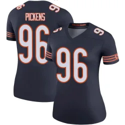 Women's Zacch Pickens Chicago Bears No.96 Legend Color Rush Jersey - Navy