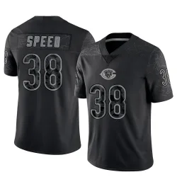 Youth Ameer Speed Chicago Bears No.38 Limited Reflective Jersey - Black