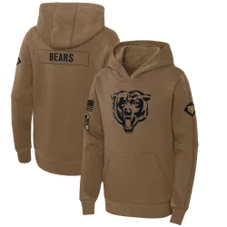 Youth Chicago Bears No. 2023 Salute to Service Club Fleece Pullover Hoodie - Brown