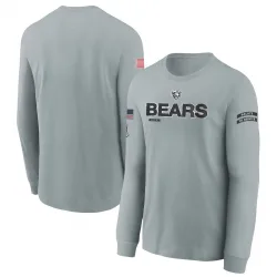 Youth Chicago Bears No. 2024 Salute To Service Long Sleeve T-Shirt - Gray
