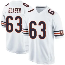 Youth Chris Glaser Chicago Bears No.63 Game Jersey - White
