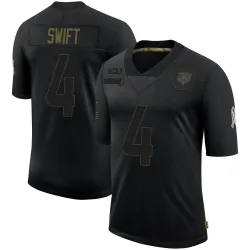 Youth D'Andre Swift Chicago Bears No.4 Limited 2020 Salute To Service Jersey - Black