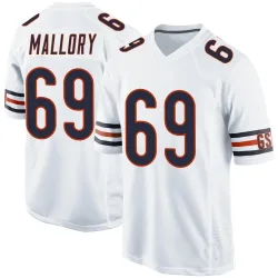 Youth Dashaun Mallory Chicago Bears No.69 Game Jersey - White