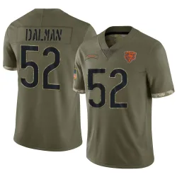 Youth Drew Dalman Chicago Bears No.52 Limited 2022 Salute To Service Jersey - Olive