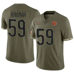Youth Jamree Kromah Chicago Bears No.59 Limited 2022 Salute To Service Jersey - Olive