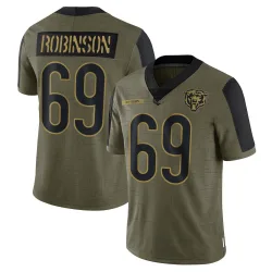 Youth Jereme Robinson Chicago Bears No.69 Limited 2021 Salute To Service Jersey - Olive