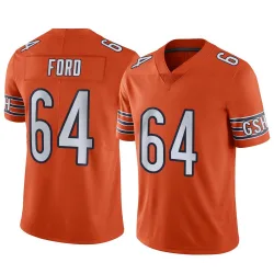Youth Jonathan Ford Chicago Bears No.64 Limited Alternate Vapor Jersey - Orange