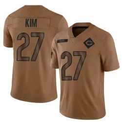 Youth Jonathan Kim Chicago Bears No.27 Limited 2023 Salute To Service Jersey - Brown