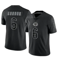 Youth Kyler Gordon Chicago Bears No.6 Limited Reflective Jersey - Black