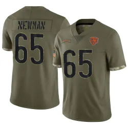 Youth Luke Newman Chicago Bears No.65 Limited 2022 Salute To Service Jersey - Olive
