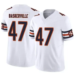 Youth Micah Baskerville Chicago Bears No.47 Limited Vapor F.U.S.E. Jersey - White
