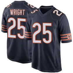 Youth Nahshon Wright Chicago Bears No.25 Game Team Color Jersey - Navy