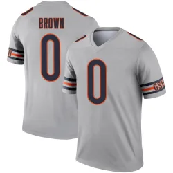 Youth Reggie Brown Chicago Bears No.0 Legend Inverted Silver Jersey