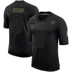 Youth Reggie Brown Chicago Bears No.0 Limited 2020 Salute To Service Jersey - Black