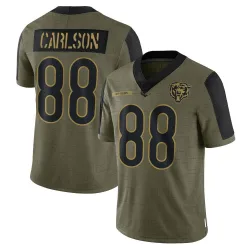 Youth Stephen Carlson Chicago Bears No.88 Limited 2021 Salute To Service Jersey - Olive