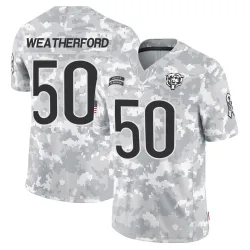 Youth Sterling Weatherford Chicago Bears No.50 Limited 2024 Salute to Service Jersey - Arctic Camo