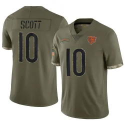 Youth Tyler Scott Chicago Bears No.10 Limited 2022 Salute To Service Jersey - Olive